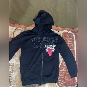 CHICAGO BULLS NBA Black Hoodie Size Adult XS Zippered Front